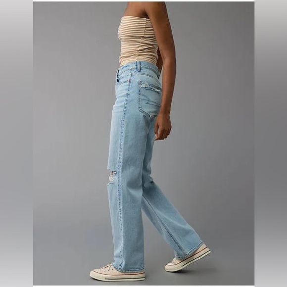 American Eagle AE Strigid Ripped High-Waisted Stovepipe Jeans NWT - Picture 2 of 10